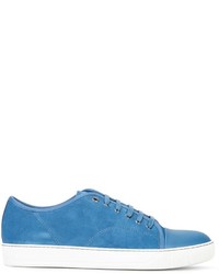 Sneakers in pelle scamosciata blu di Lanvin