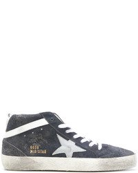 Sneakers in pelle scamosciata con stelle grigio scuro di Golden Goose Deluxe Brand