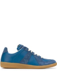 Sneakers in pelle scamosciata geometriche blu di Maison Margiela