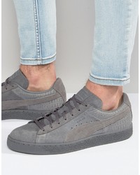 Sneakers in pelle scamosciata grigie di Puma