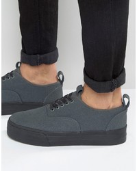 Sneakers in pelle scamosciata grigio scuro di Asos