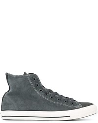 Sneakers in pelle scamosciata grigio scuro di Converse