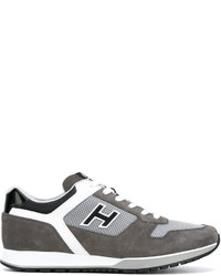 Sneakers in pelle scamosciata grigio scuro di Hogan