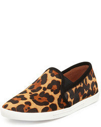 Sneakers in pelle scamosciata leopardate marrone chiaro