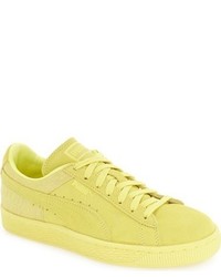 Sneakers in pelle scamosciata lime
