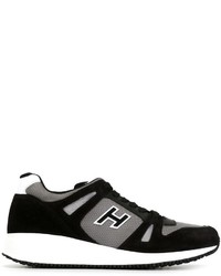 Sneakers in pelle scamosciata nere di Hogan