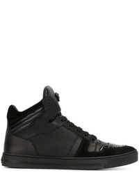 Sneakers in pelle scamosciata nere di Versace