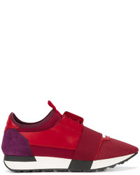 Sneakers in pelle scamosciata rosse di Balenciaga