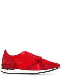 Sneakers in pelle scamosciata rosse di Burberry