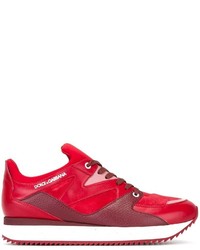 Sneakers in pelle scamosciata rosse di Dolce & Gabbana