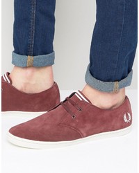 Sneakers in pelle scamosciata rosse di Fred Perry