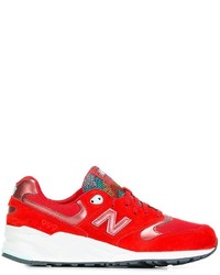 Sneakers in pelle scamosciata rosse di New Balance