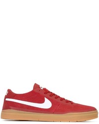 Sneakers in pelle scamosciata rosse di Nike