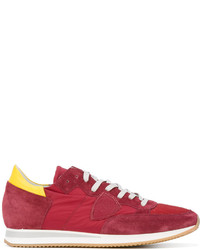 Sneakers in pelle scamosciata rosse di Philippe Model