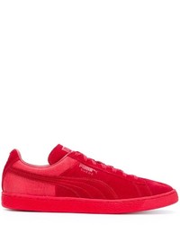 Sneakers in pelle scamosciata rosse di Puma