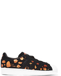 Sneakers in pelle scamosciata stampate nere