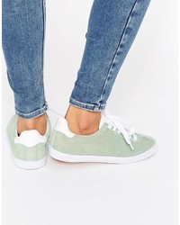 Sneakers in pelle scamosciata verde menta di Blink