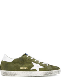 Sneakers in pelle scamosciata verde oliva di Golden Goose