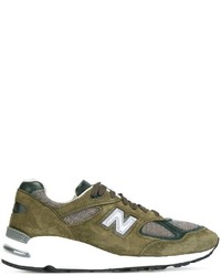 Sneakers in pelle scamosciata verde oliva di New Balance