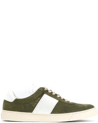 Sneakers in pelle scamosciata verde oliva di Paul Smith