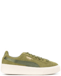 Sneakers in pelle scamosciata verde oliva di Puma