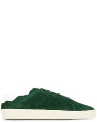 Sneakers in pelle scamosciata verde scuro di Saint Laurent