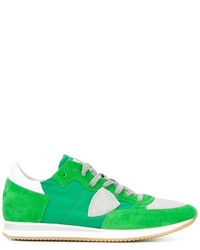 Sneakers in pelle scamosciata verdi di Philippe Model