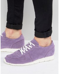 Sneakers in pelle scamosciata viola chiaro