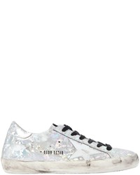 Sneakers in pelle stampate argento