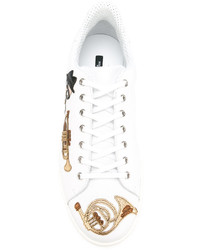 Sneakers in pelle stampate bianche di Dolce & Gabbana