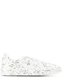 Sneakers in pelle stampate bianche di Jil Sander