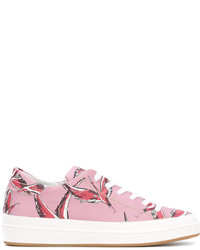 Sneakers in pelle stampate rosa di Philippe Model