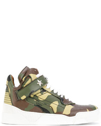 Sneakers in pelle stampate verde oliva di Givenchy