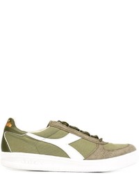 Sneakers in pelle verde oliva di Diadora