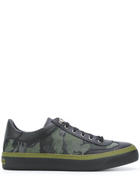 Sneakers in pelle verde oliva di Jimmy Choo