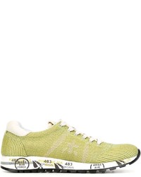 Sneakers in pelle verde oliva di Premiata