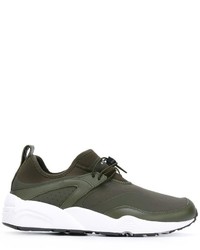 Sneakers in pelle verde oliva di Puma