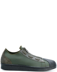 Sneakers in pelle verde oliva di Y-3