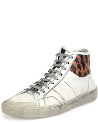 Sneakers leopardate bianche
