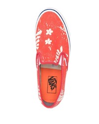 Sneakers senza lacci a fiori rosse di Vans