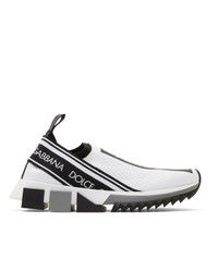 Sneakers senza lacci bianche e nere di Dolce And Gabbana