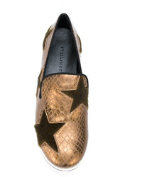 Sneakers senza lacci con stelle marrone chiaro di Stella McCartney