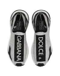 Sneakers senza lacci decorate bianche di Dolce & Gabbana