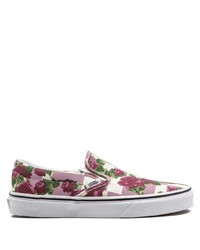 Sneakers senza lacci di tela a fiori rosa di Vans