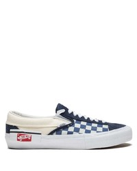 Sneakers senza lacci di tela a quadri blu di Vans