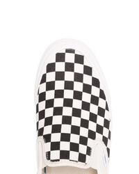 Sneakers senza lacci di tela a quadri nere e bianche di Vans
