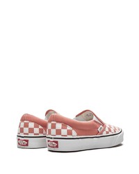 Sneakers senza lacci di tela a quadri rosa di Vans