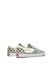 Sneakers senza lacci di tela a quadri verdi di Vans