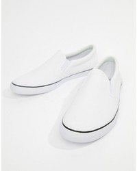 Sneakers senza lacci di tela bianche di ASOS DESIGN