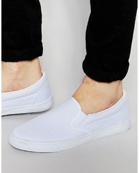 Sneakers senza lacci di tela bianche di Asos